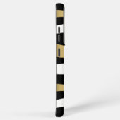 Coque Samsung Galaxy Modèle Zèbre moderne noir blanc et or (Côté droit)