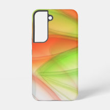 Modern Abstract Green and Orange Waves Samsung Gal
