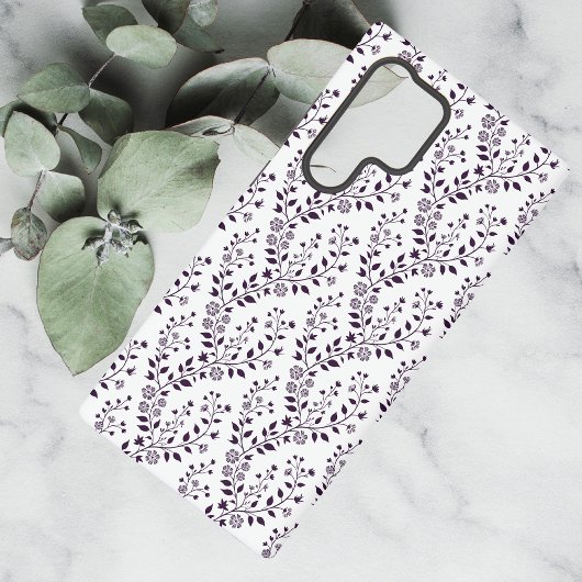 Coque Samsung Galaxy Modern Boho Floral Pattern Plum White