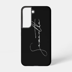 Coque Samsung Galaxy Moderne calligraphie de signature simple noire