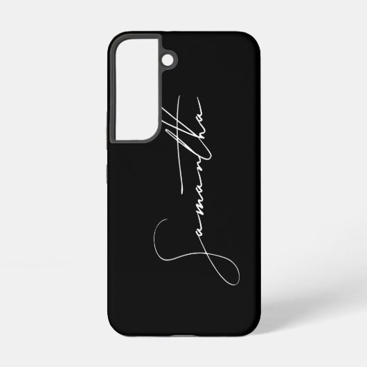 Coque Samsung Galaxy Moderne calligraphie de signature simple noire (Verso)