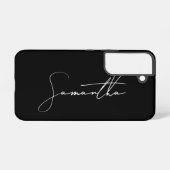 Coque Samsung Galaxy Moderne calligraphie de signature simple noire (Verso Horizontal)