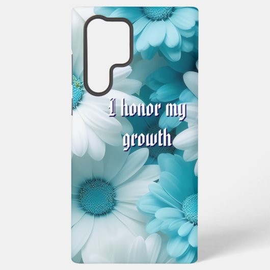 Coque Samsung Galaxy Moderne Floral Bleu (Verso)