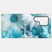 Coque Samsung Galaxy Moderne Floral Bleu (Verso Horizontal)
