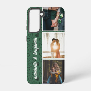 Coque Samsung Galaxy Moderne Green 3 Photo Collage Couple