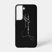 Coque Samsung Galaxy Moderne signature simple Script Calligraphie noir (Verso)