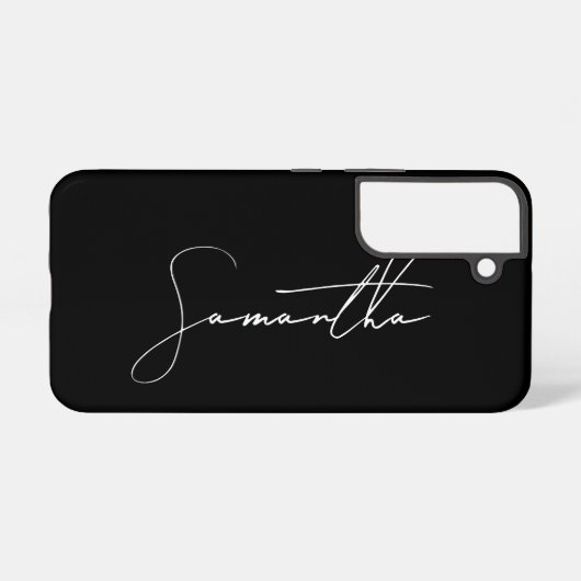 Coque Samsung Galaxy Moderne signature simple Script Calligraphie noir (Verso Horizontal)