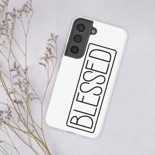 Coque Samsung Galaxy Moderne Simple Noir Outline Blessé Inspirationnel