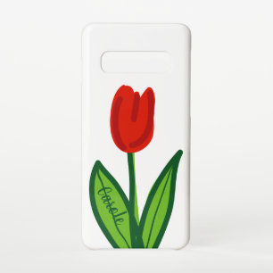 Coque Samsung Galaxy S10 Moderne tulipe rouge vectoriel design Zazzle basiq