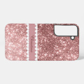 Coque Samsung Galaxy Mon nom sur Rose Gold (Verso Horizontal)