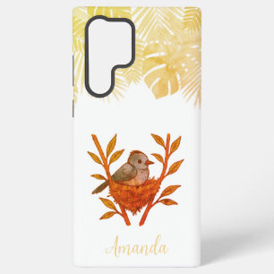 Coque Samsung Galaxy Monarque à Naples Noires Niché parmi les Feuille