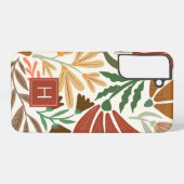 Coque Samsung Galaxy Monogram Retro Terracotta Floral Boho (Verso Horizontal)