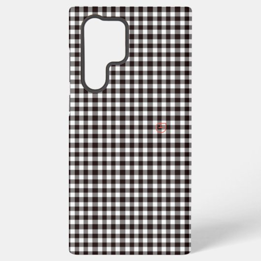 Coque Samsung Galaxy Monogram Rustique Chic Carreaux (Verso)