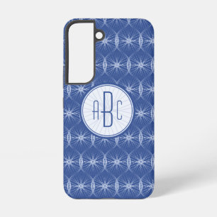Coque Samsung Galaxy Monogramme à motif de roue bleue