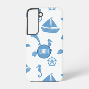 Coque Samsung Galaxy Monogramme à motif nautique