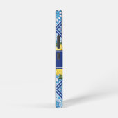 Coque Samsung Galaxy Monogramme arrière en carreaux bleu citron (Côté droit)