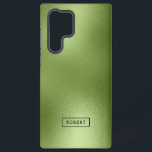 Coque Samsung Galaxy Monogramme Arrière - plan Abstrait moderne vert br<br><div class="desc">Élégant moderne simple brillant abstrait arrière - plan vert. monogramme personnalisé.</div>