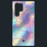 Coque Samsung Galaxy Monogramme Arrière - plan Holographique Foil Motif<br><div class="desc">Colorful Holographic Foil Arrière - plan Digital Paper Motif Monogramme personnalisé.</div>