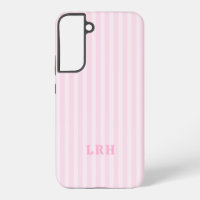 Monogramme aspect vintage rayé rose doux