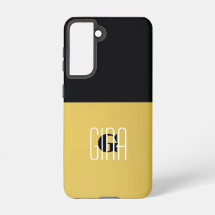 Coque Samsung Galaxy Monogramme Black Gold & Girly Plutôt Initiale