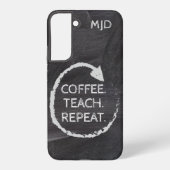 Coque Samsung Galaxy Monogramme Café Tableau Noir Enseigner Répéter (Verso)