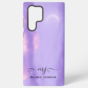 Coque Samsung Galaxy Monogramme Ciel Lilas Violet Moderne