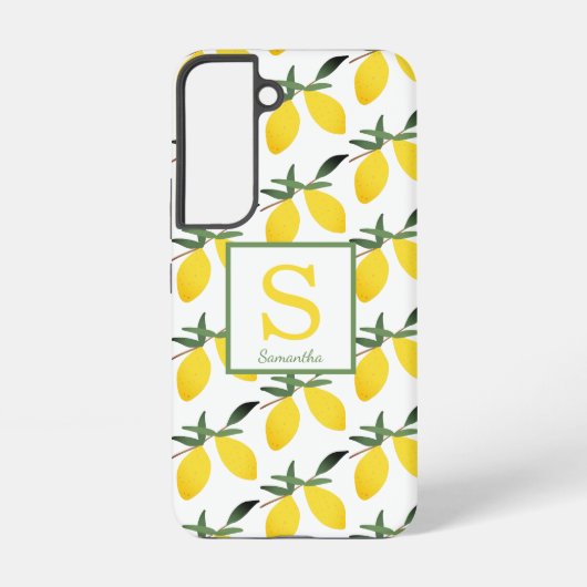 Coque Samsung Galaxy Monogramme Citron Citrus Nom (Verso)