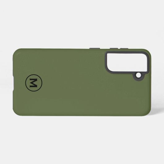 Coque Samsung Galaxy Monogramme classique minimal vert olive (Verso Horizontal)