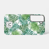 Coque Samsung Galaxy Monogramme de feuilles de palmier botanique vert é (Verso Horizontal)