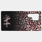 Coque Samsung Galaxy Monogramme de léopard ombre Rose noir fille (Verso Horizontal)