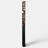 Coque Samsung Galaxy Monogramme de léopard ombre Rose noir fille (Côté gauche)