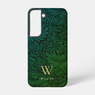 Coque Samsung Galaxy Monogramme de motif botanique boho vert élégant