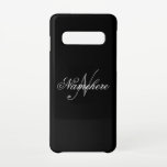 Coque Samsung Galaxy S10 Monogramme de nom noir et blanc personnalisé uniqu<br><div class="desc">Personnalisé Unique Noir et Blanc Nom Monogramme Design pour tout le monde.</div>