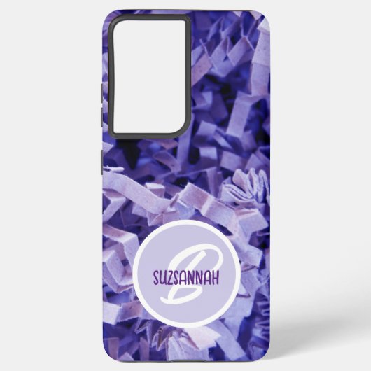 Coque Samsung Galaxy Monogramme de papier broché pourpre (Verso)