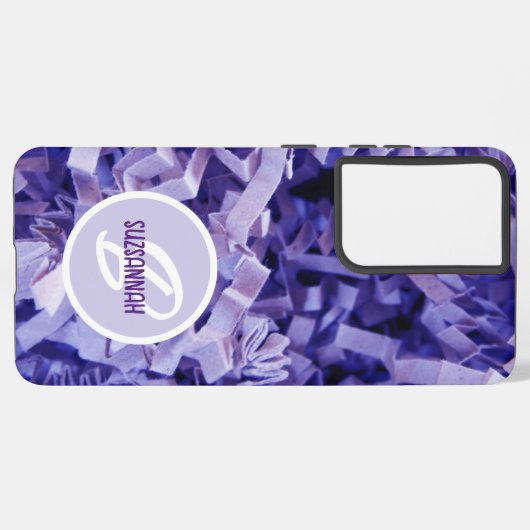 Coque Samsung Galaxy Monogramme de papier broché pourpre (Côté gauche)