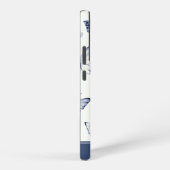 Coque Samsung Galaxy Monogramme de papillon bleu et blanc (Côté droit)