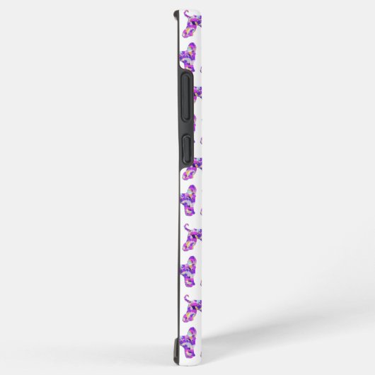 Coque Samsung Galaxy Monogramme de silhouette violette de chien de chie (Côté droit)