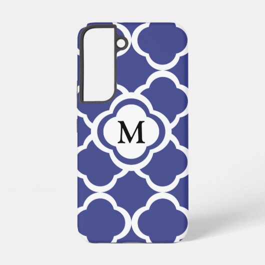 Coque Samsung Galaxy Monogramme élégant bleu (Verso)