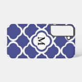 Coque Samsung Galaxy Monogramme élégant bleu (Verso Horizontal)