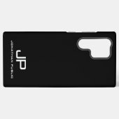 Coque Samsung Galaxy Monogramme Élégant Moderne Noir Et Blanc Meilleur (Verso Horizontal)