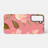 Coque Samsung Galaxy Monogramme Elegant rose Aquarelle Samsung Galaxy (Verso Horizontal)
