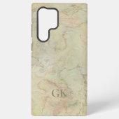 Coque Samsung Galaxy Monogramme en marbre crème (Verso)