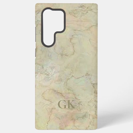 Coque Samsung Galaxy Monogramme en marbre crème (Verso)