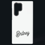 Coque Samsung Galaxy Monogramme et nom personnalisés en noir moderne<br><div class="desc">Le Monogramme et le nom personnalisé Black White moderne Samsung Galaxy S22 Ultra Coque serait un accessoire élégant et fonctionnel pour votre téléphone. Le design noir et blanc, personnalisé avec votre monogramme et votre nom, ajoute une touche d'élégance tout en offrant une protection robuste pour votre appareil. Il est parfait...</div>