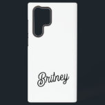 Coque Samsung Galaxy Monogramme et nom personnalisés en noir moderne<br><div class="desc">Le Monogramme et le nom personnalisé Black White moderne Samsung Galaxy S22 Ultra Coque serait un accessoire élégant et fonctionnel pour votre téléphone. Le design noir et blanc, personnalisé avec votre monogramme et votre nom, ajoute une touche d'élégance tout en offrant une protection robuste pour votre appareil. Il est parfait...</div>