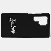Coque Samsung Galaxy Monogramme et nom personnalisés en noir moderne (Verso Horizontal)