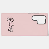 Coque Samsung Galaxy Monogramme et nom rose pâle moderne (Verso Horizontal)