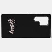 Coque Samsung Galaxy Monogramme et nom rose roux noir moderne (Verso Horizontal)