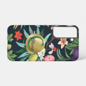 Coque Samsung Galaxy Monogramme exotique tropical du paradis floral (Verso Horizontal)
