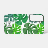 Coque Samsung Galaxy Monogramme Feuille de Palm moderne (Verso Horizontal)